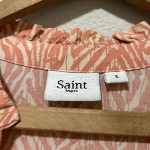 Saint Tropez EdaSz Swim Coverup Dress Small Orange Peach - Picture 2 of 15